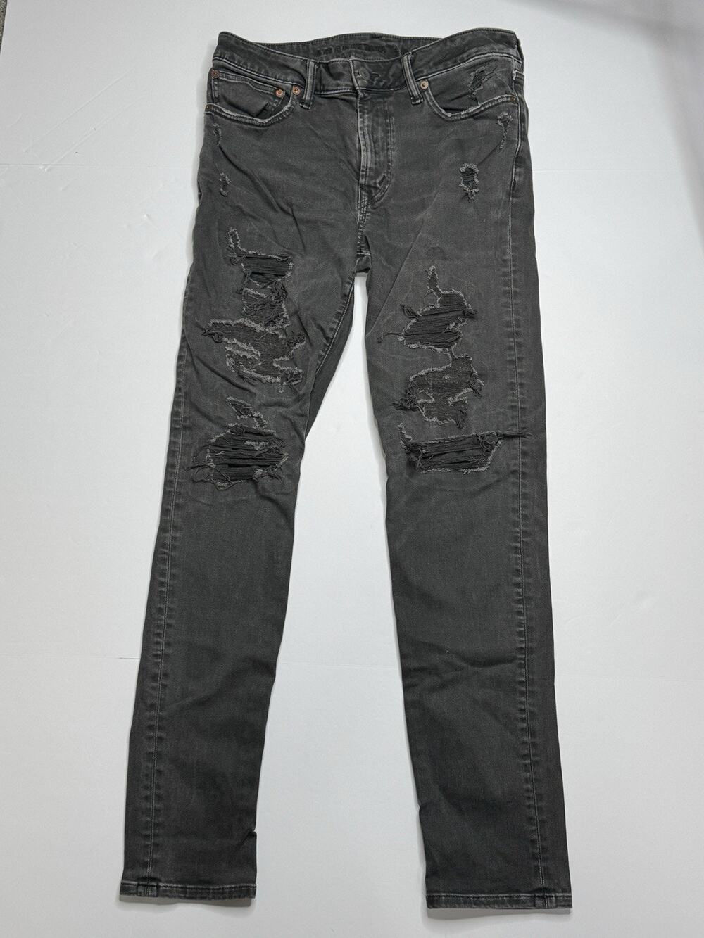 American Eagle Next Level Flex Skinny Jeans Men’s 31x32 Black Distressed